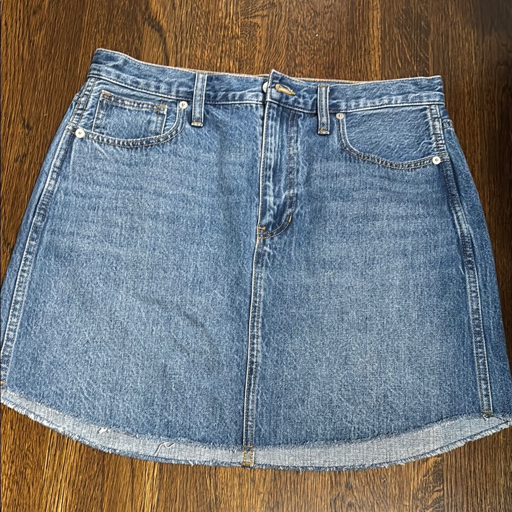 Madewell Blue Denim A-Line Mini Skirt